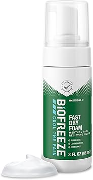 Biofreeze进口代理批发 Biofreeze 薄荷醇止痛泡沫 3 盎司，用于缓解肌肉酸痛、关节炎、单纯背痛和关节痛。快干、轻质、强效局部止痛药（包装可能有所不同）