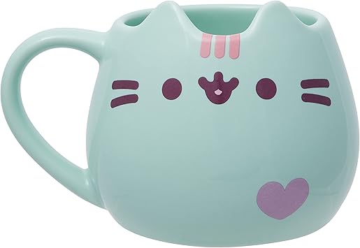 Enesco进口代理批发 Enesco Pusheen 雕刻粉彩马克杯 16 盎司（薄荷色）