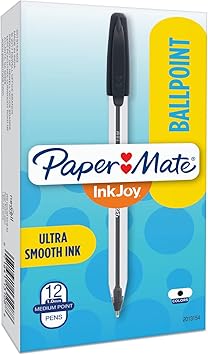 Paper Mate进口代理批发 Paper Mate InkJoy 50ST 圆珠笔，中号（1.0 毫米），黑色，12 支