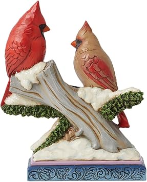 酷牌库|商品详情-Enesco进口代理批发 Enesco Jim Shore Heartwood Creek Cardinals on Snowy Branch 雕像，6.06 英寸，多色