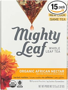 Mighty Leaf进口代理批发 Mighty Leaf - 草药浸液有机非洲花蜜 - 15 茶袋