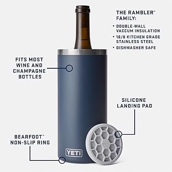 酷牌库|商品详情-YETI进口代理批发 YETI Rambler 葡萄酒冷却器，适合大多数酒瓶