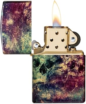 酷牌库|商品详情-Zippo进口代理批发 Zippo Galaxy 骷髅设计 540 滚花黄铜袖珍打火机