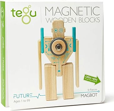 酷牌库|商品详情-Tegu进口代理批发 Tegu Magbot 磁性木积木套装，1-99 岁，9 件