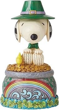 Enesco进口代理批发 Enesco Peanuts by Jim Shore 史努比金罐，雕像，5.9 英寸