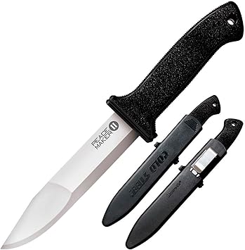 Cold Steel进口代理批发 Cold Steel Peace Maker II 紧凑型轻型 5.5 英寸固定刀片 4116 不锈钢夹点战术户外猎刀，4.75 英寸 Kray-Ex 手柄，双手灵巧的 Secure-Ex 护套，带皮带夹