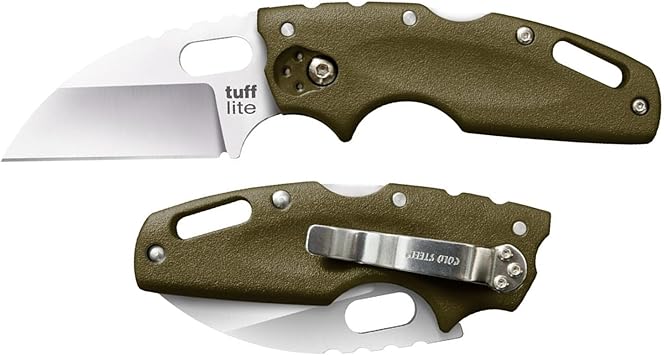 酷牌库|商品详情-Cold Steel进口代理批发 COLD STEEL Tuff Lite 2.5 英寸 AUS8A 羊脚锋利普通刀片 3.5 英寸 Griv-Ex 手柄口袋折叠刀