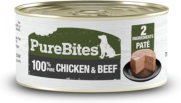 PureBites进口代理批发 PureBites 狗用鸡肉和牛肉酱，仅 2 种成分，每箱 12 件