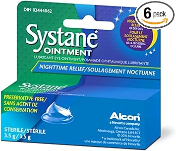 Systane进口代理批发 Systane Lub 眼部夜间软膏 3.5 克（6 包）0.12 盎司（包装可能有所不同）