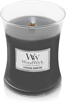 酷牌库|商品详情-WoodWick进口代理批发 WoodWick 椭圆香薰蜡烛，沙子和浮木，16 盎司 |燃烧时间长达 50 小时，中等沙漏蜡烛，晚间篝火 - 优质大豆混合蜡，Pluswick 创新木芯，美国制造