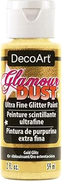 DecoArt进口代理批发 DecoArt Glamour Dust 2 盎司金色闪光涂料