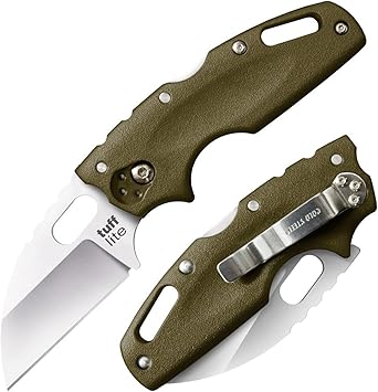 Cold Steel进口代理批发 COLD STEEL Tuff Lite 2.5 英寸 AUS8A 羊脚锋利普通刀片 3.5 英寸 Griv-Ex 手柄口袋折叠刀