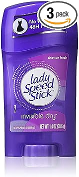 Lady Speed Stick进口代理批发 Lady Speed 除臭剂 1.4 盎司淋浴清新（41 毫升）（3 包）