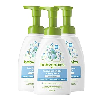 Babyganics进口代理批发 Babyganics 婴儿洗发水 + 沐浴露泵瓶，无香料，16 盎司，3 件装