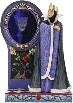 Enesco进口代理批发 Enesco Disney Traditions by Jim Shore 白雪公主和七个小矮人邪恶女王镜子场景雕像，9.5 英寸，多色