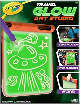 Crayola进口代理批发 Crayola Travel Glow Art Studio，夜光玩具，适合女孩和男孩的儿童礼物，适合 6、7、8、9 岁