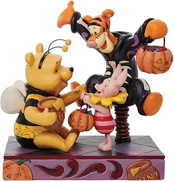 Enesco进口代理批发 Enesco Disney Traditions by Jim Shore 小熊维尼和朋友们万圣节雕像，6.69 英寸，多色