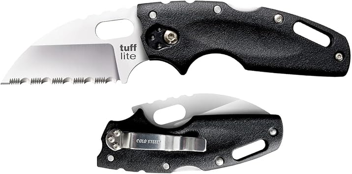 酷牌库|商品详情-Cold Steel进口代理批发 Cold Steel Tuff Lite 2.5 英寸 AUS8A 羊脚锋利锯齿刀片 3.5 英寸 Griv-Ex 手柄日常携带口袋折叠刀带 Tri-Ad 锁