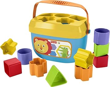 酷牌库|商品详情-Fisher-Price进口代理批发 Fisher Price 婴儿礼品套装，含婴儿第一块积木（10 种形状）和 Rock-a-Stack 环堆叠玩具，适合 6 个月以上儿童（亚马逊独家）