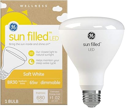 GE进口代理批发 GE Sun Filled LED 灯泡，65 瓦，柔白，BR30 室内泛光灯（1 件装）