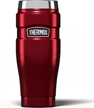 THERMOS进口代理批发 Thermos 不锈钢大号旅行杯 470 毫升红色，1 件（1 件装）