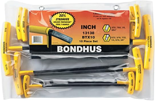 Bondhus进口代理批发 Bondhus 13138 10 件套球头起子和六角 T 形手柄，尺寸 3/32-3/8 英寸