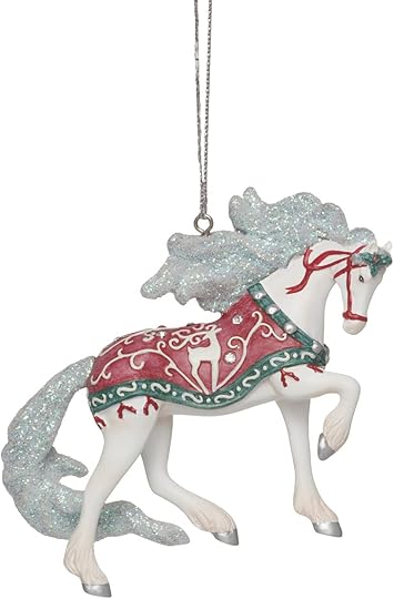 Enesco进口代理批发 Enesco The Trail of Painted Ponies 圣诞奇迹悬挂装饰品，3.2 英寸，多色