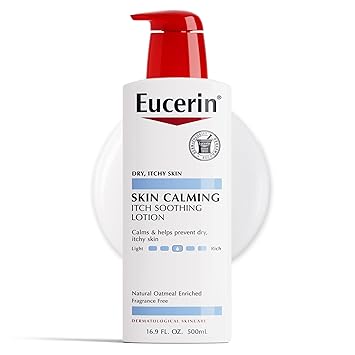 Eucerin进口代理批发 Eucerin 镇静乳液 - 适合干燥、发痒皮肤的全身乳液，富含天然燕麦 - 16.9 液体盎司。盎司泵瓶