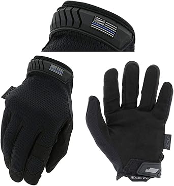 Mechanix Wear进口代理批发 Mechanix Wear - 细蓝线隐蔽战术手套，中号，黑色