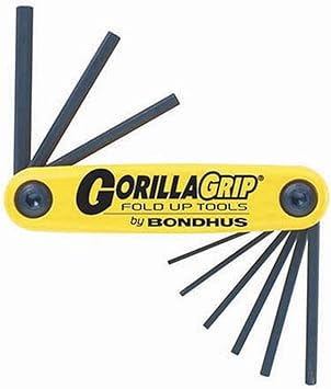 酷牌库|商品详情-Bondhus进口代理批发 Bondhus 12591 GorillaGrip 9 件套六角折叠钥匙，尺寸 0.050-3/16 英寸