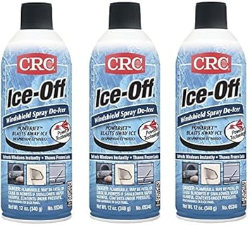 CRC进口代理批发 CRC Ice-Off 挡风玻璃喷雾除冰剂 - 12 重量盎司。 （3 件套）