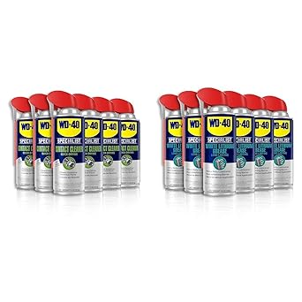 WD-40进口代理批发 WD-40 专业接触清洁喷雾，11 盎司[6 件装] 专业白色锂润滑脂喷雾，带智能吸管喷雾 2 种方式，10 盎司 [6 件装]