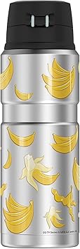 酷牌库|商品详情-THERMOS进口代理批发 Curious George Curious George Bananas THERMOS STAINLESS KING 不锈钢饮料瓶，真空隔热和双层，24 盎司