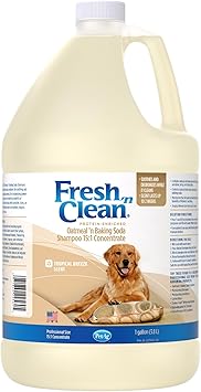 PetAg进口代理批发 Pet-Ag Fresh n Clean 燕麦 n 小苏打洗发水 - 热带微风香味（15:1 浓缩液） - 1 加仑 - 用维生素 E 和芦荟滋养干燥、发痒的皮肤 - 强化和修复 - 无皂