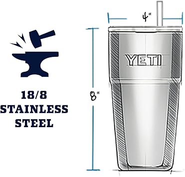 酷牌库|商品详情-YETI进口代理批发 YETI Rambler 26 盎司吸管杯 2 件装，(1) 木炭和 (1) 帝王蟹橙