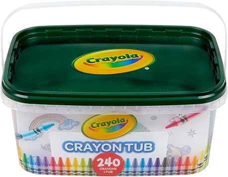 酷牌库|商品详情-Crayola进口代理批发 Crayola 蜡笔桶（240 克拉），散装蜡笔套装，儿童着色和美术用品，儿童蜡笔，节日礼物，适合 3、4、5 岁 [亚马逊独家]