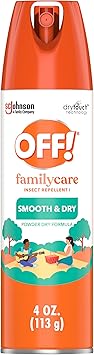 OFF!进口代理批发 离开！ FamilyCare 驱蚊气雾剂，光滑干燥配方杀虫喷雾，提供长达 6 小时的保护，4 盎司