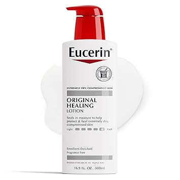 Eucerin进口代理批发 Eucerin 原创修复丰润身体乳液，适合极度干燥、受损的皮肤，富含润肤身体保湿霜，16.9 液体盎司瓶装