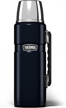 THERMOS进口代理批发 Thermos 不锈钢大号保温瓶，亮黑色，1.2 升，33.6 x 11.99 x 33.6 厘米，183267