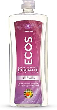 ECOS进口代理批发 地球友好产品 ECOS Dishmate，洗碗液，天然薰衣草味，25 盎司，葡萄味 (97276)