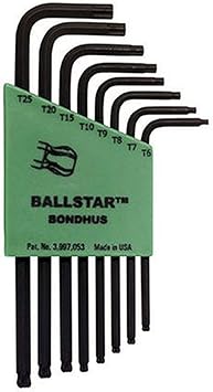 Bondhus进口代理批发 Bondhus 11331 BallStar L 型扳手（8 件套），尺寸 T6-T25