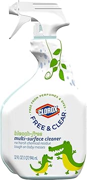 Clorox进口代理批发 Clorox Free & Clear 无漂白多表面喷雾瓶清洁剂 - 32 盎司，1 件装