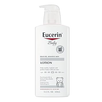 Eucerin进口代理批发 Eucerin 婴儿润肤乳，防过敏、无香料婴儿润肤乳，含维生素原 B5 和乳木果油的婴儿保湿霜，13.5 液体盎司瓶装