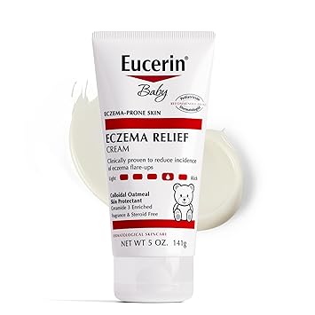 Eucerin进口代理批发 Eucerin 婴儿湿疹舒缓身体霜 - 不含类固醇和香料，适合 3 个月以上年龄 - 5 盎司。管子