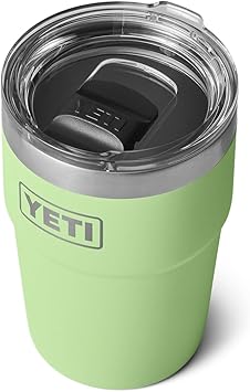 YETI进口代理批发 YETI Rambler 16 盎司可堆叠玻璃杯，真空绝缘，不锈钢，带 MagSlider 盖