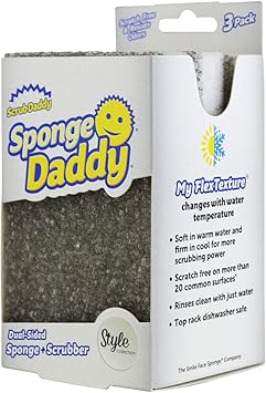 酷牌库|商品详情-Scrub Daddy进口代理批发 Scrub Daddy Sponge Daddy 风格，双面海绵擦洗器，洗碗海绵，用于清洁餐具的无划痕刷子，浴室擦洗工具，厨房海绵多件装