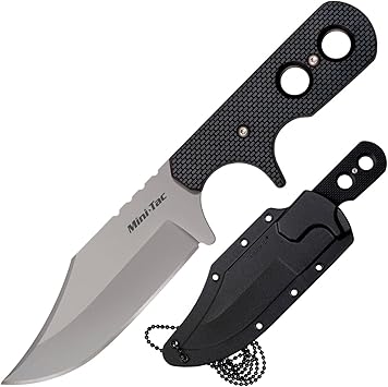 Cold Steel进口代理批发 Cold Steel Mini Tac 系列带刀鞘直刃刀，Mini Tac Bowie，3.63 英寸