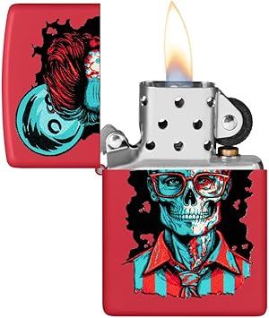 酷牌库|商品详情-Zippo进口代理批发 Zippo Dapper 骨架设计红色哑光袖珍打火机