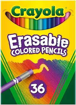 Crayola进口代理批发 Crayola 可擦彩色铅笔（36 支），儿童彩色铅笔，适用于涂色书、学校用品、课堂艺术和工艺品，适合 4 岁以上儿童