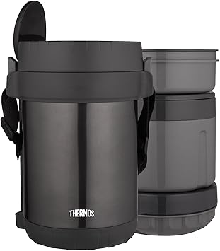 THERMOS进口代理批发 THERMOS 膳魔师 一体式真空隔热不锈钢餐盒，带勺子，烟熏